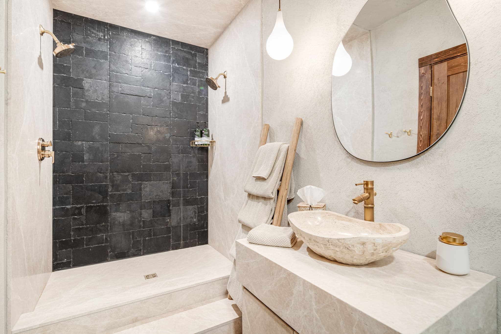 Cottage interior with warm light