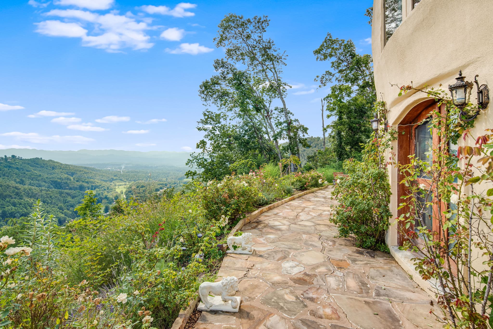 Flagstone pathway through the estate gardens