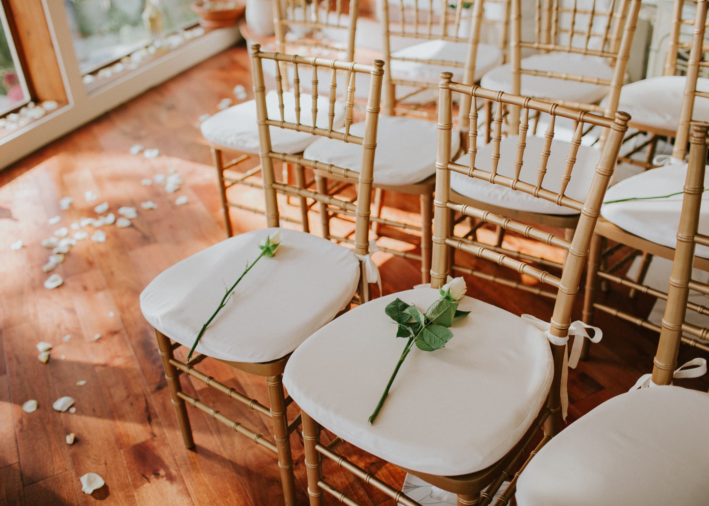 Wedding ceremony setup inside the dome home at Azura
