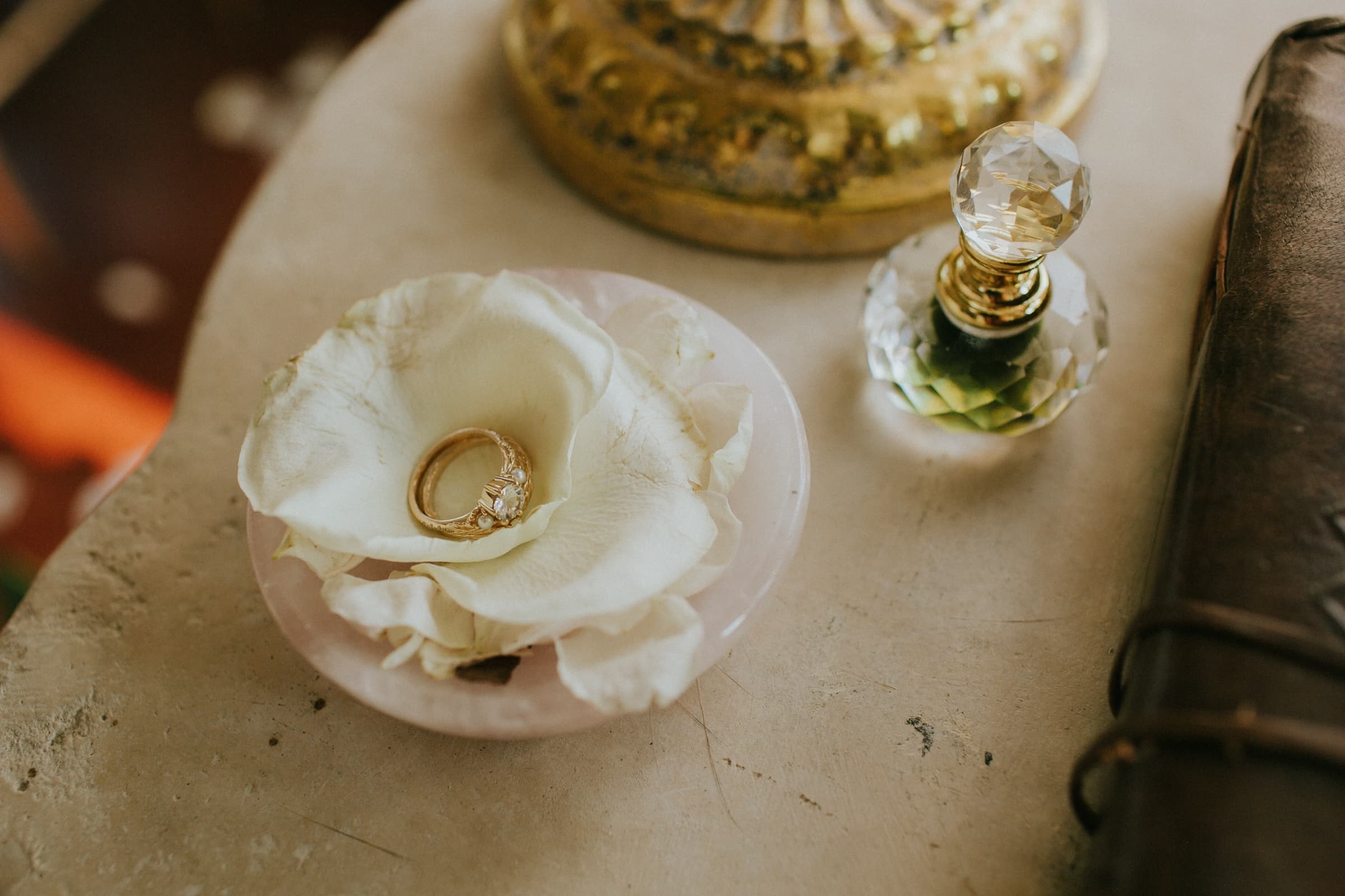 Wedding ceremony setup inside the dome home at Azura