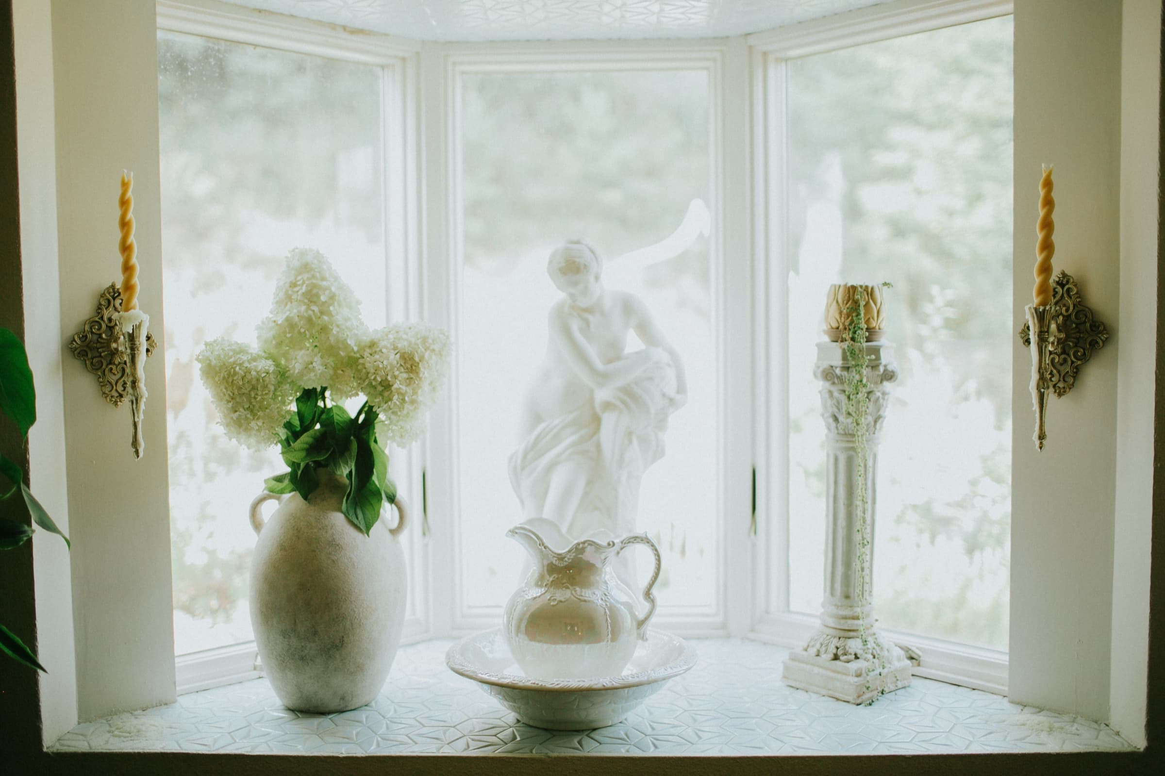 Wedding ceremony setup inside the dome home at Azura