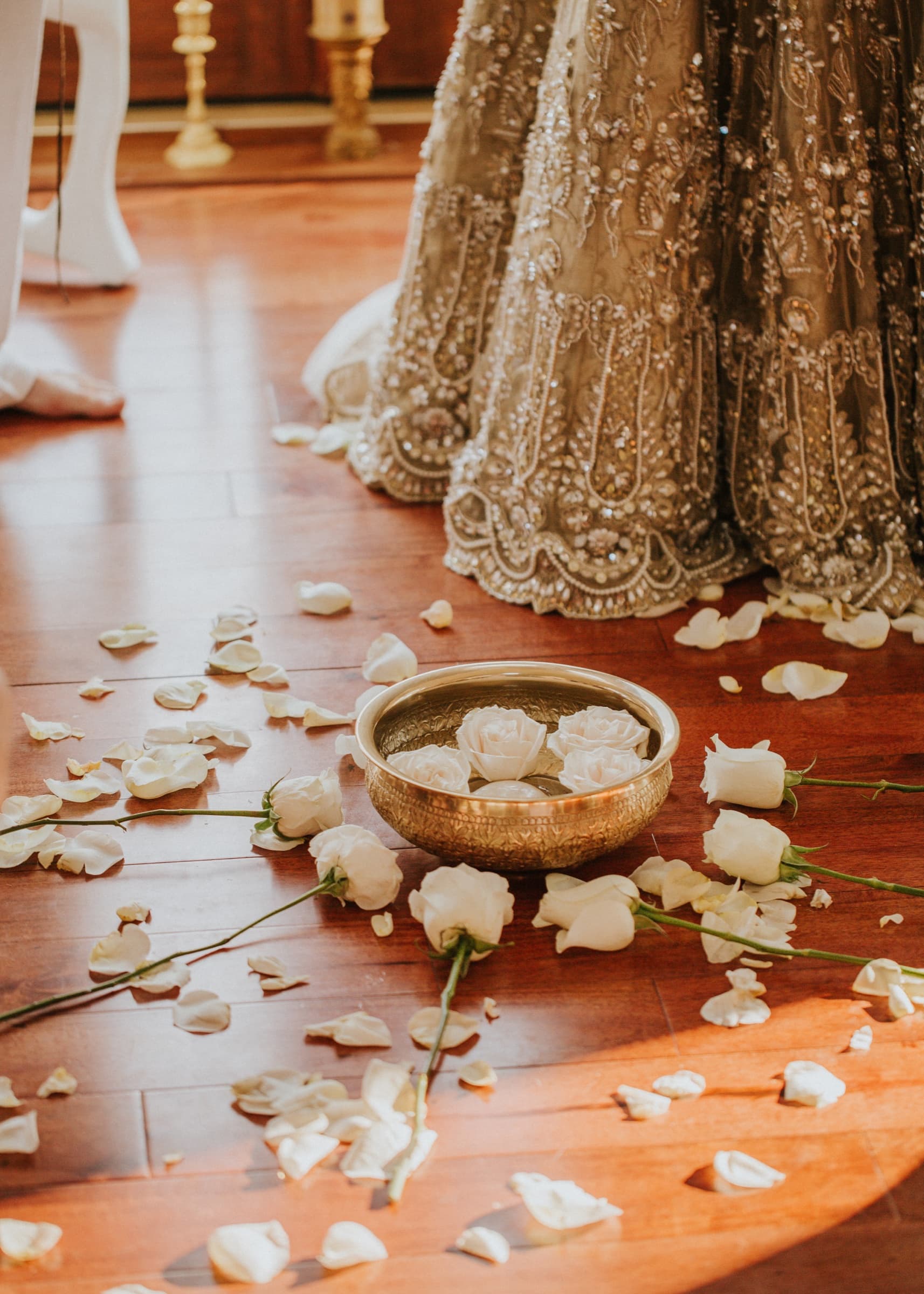 Wedding ceremony beneath the dome's cathedral windows at Azura