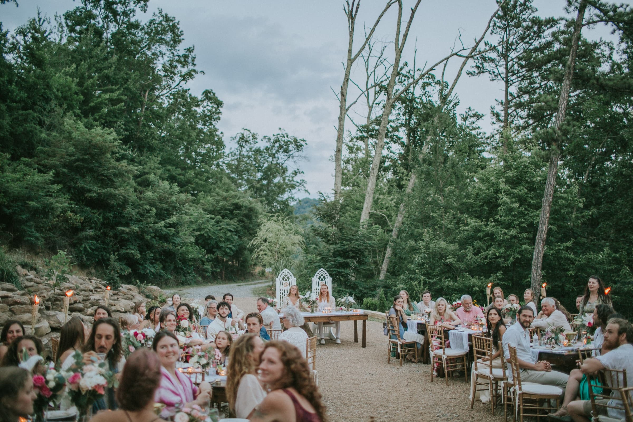 Wedding celebration and open-air reception on the Azura estate
