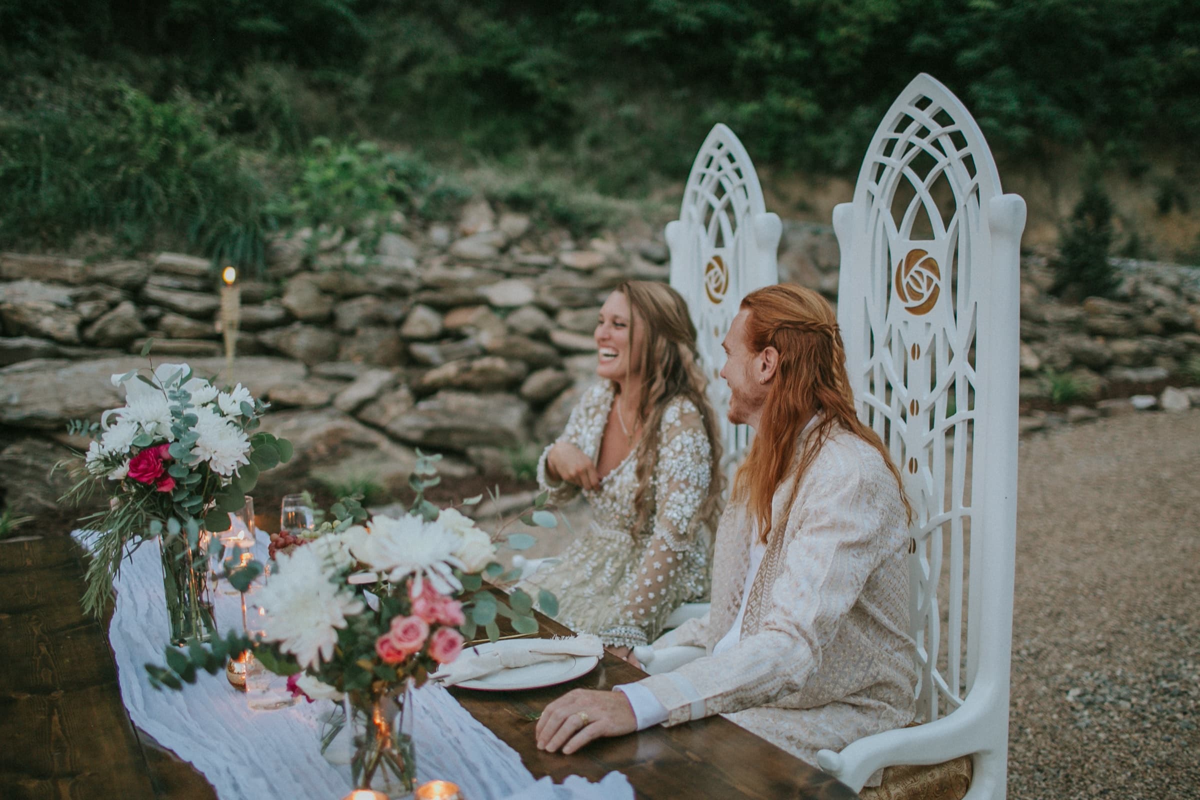Wedding celebration and open-air reception on the Azura estate